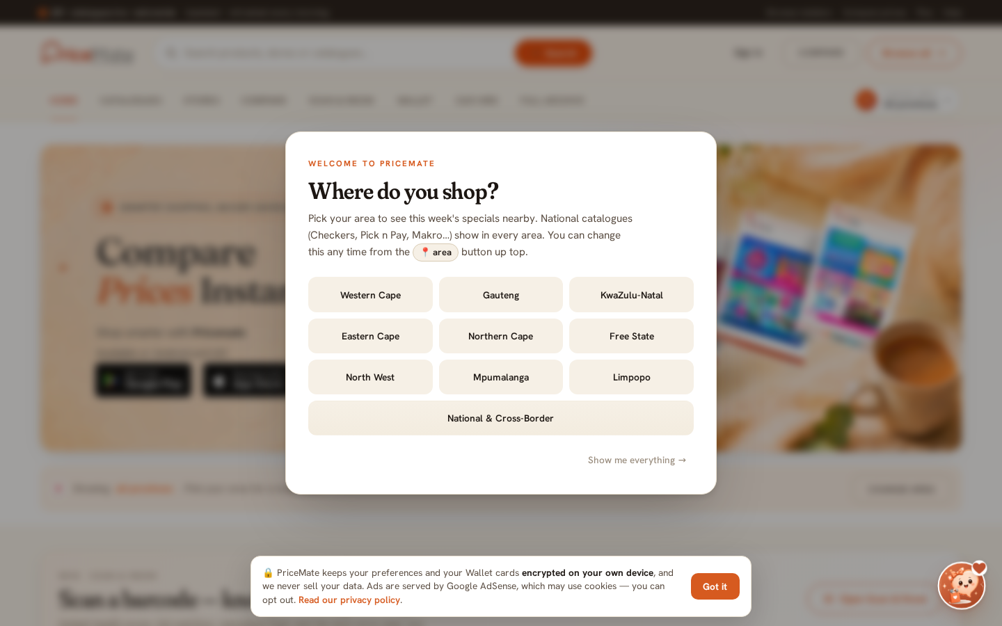 PriceMate retail price intelligence platform interface